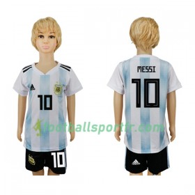 Tenue Argentine Messi 10 Enfant Domicile Coupe du monde 2018 Maillot de Foot